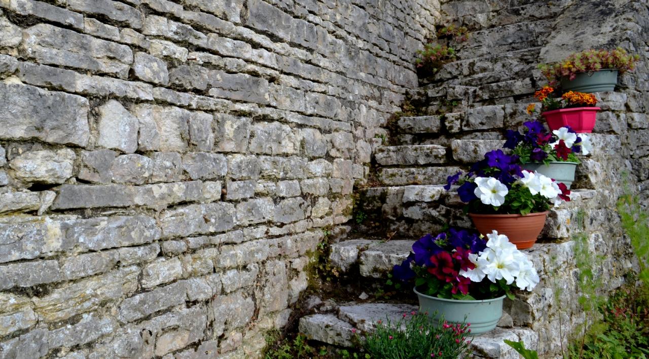 Un escalier fleuri, à La Giraud-le 12-05-2016