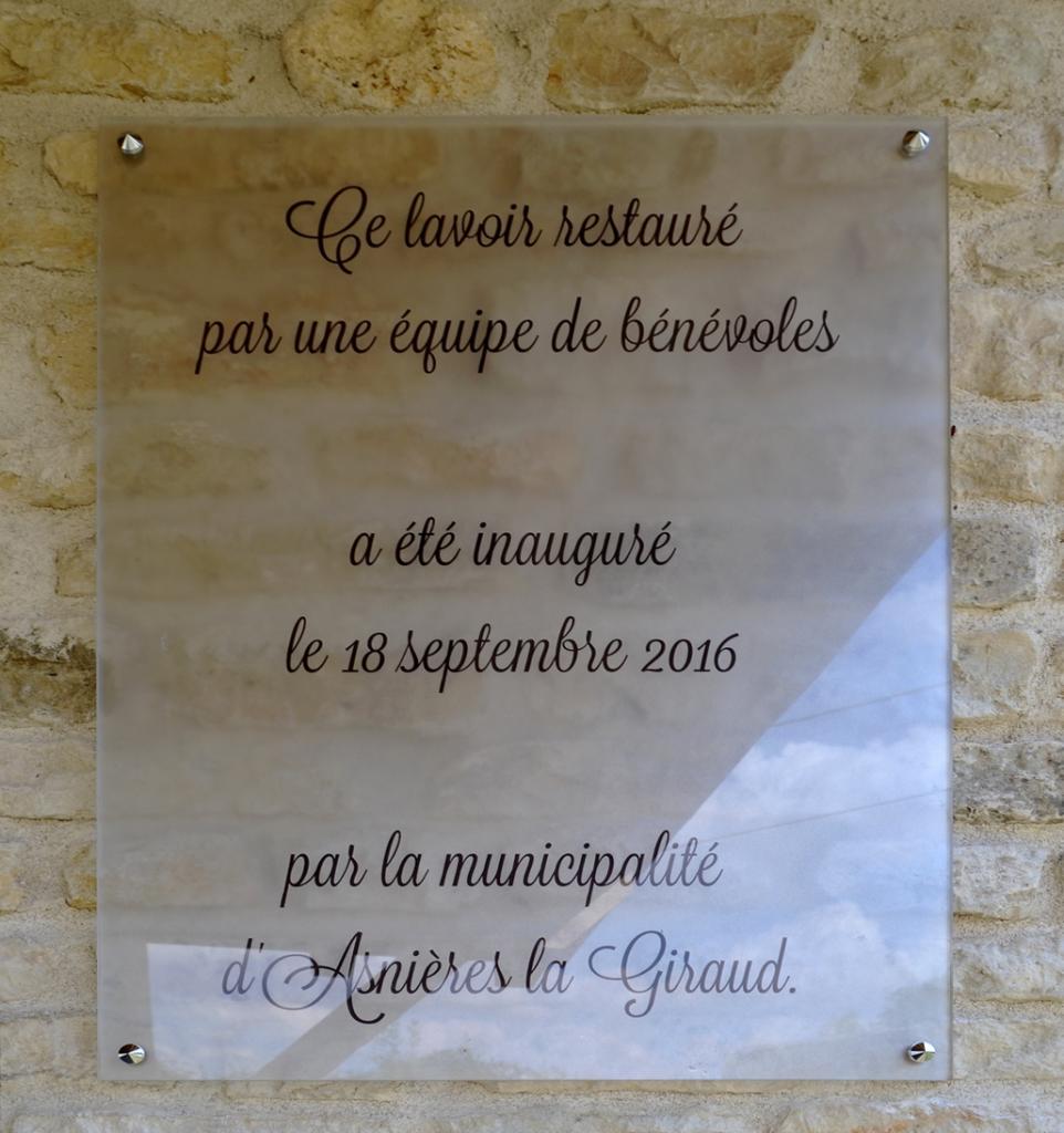 La plaque du lavoir