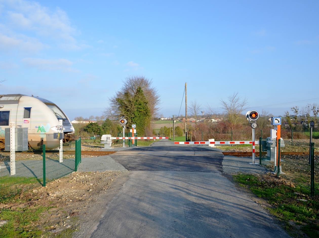 Train avec barrières