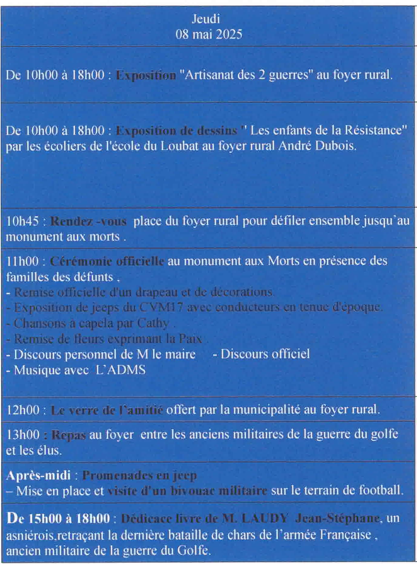 8 mai uniquement