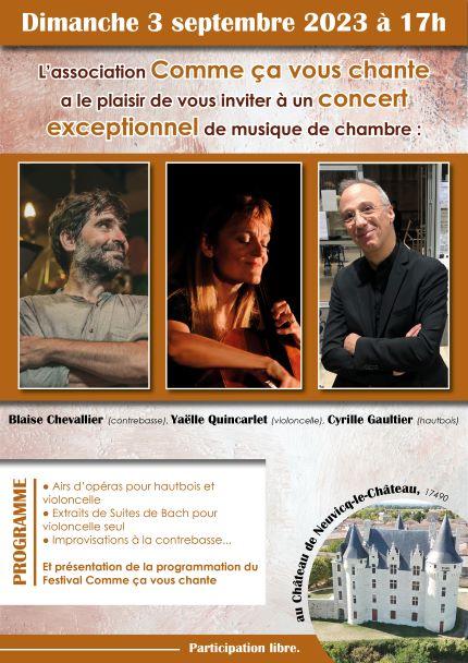 Affiche concert musique de chambre 3 sept 2023