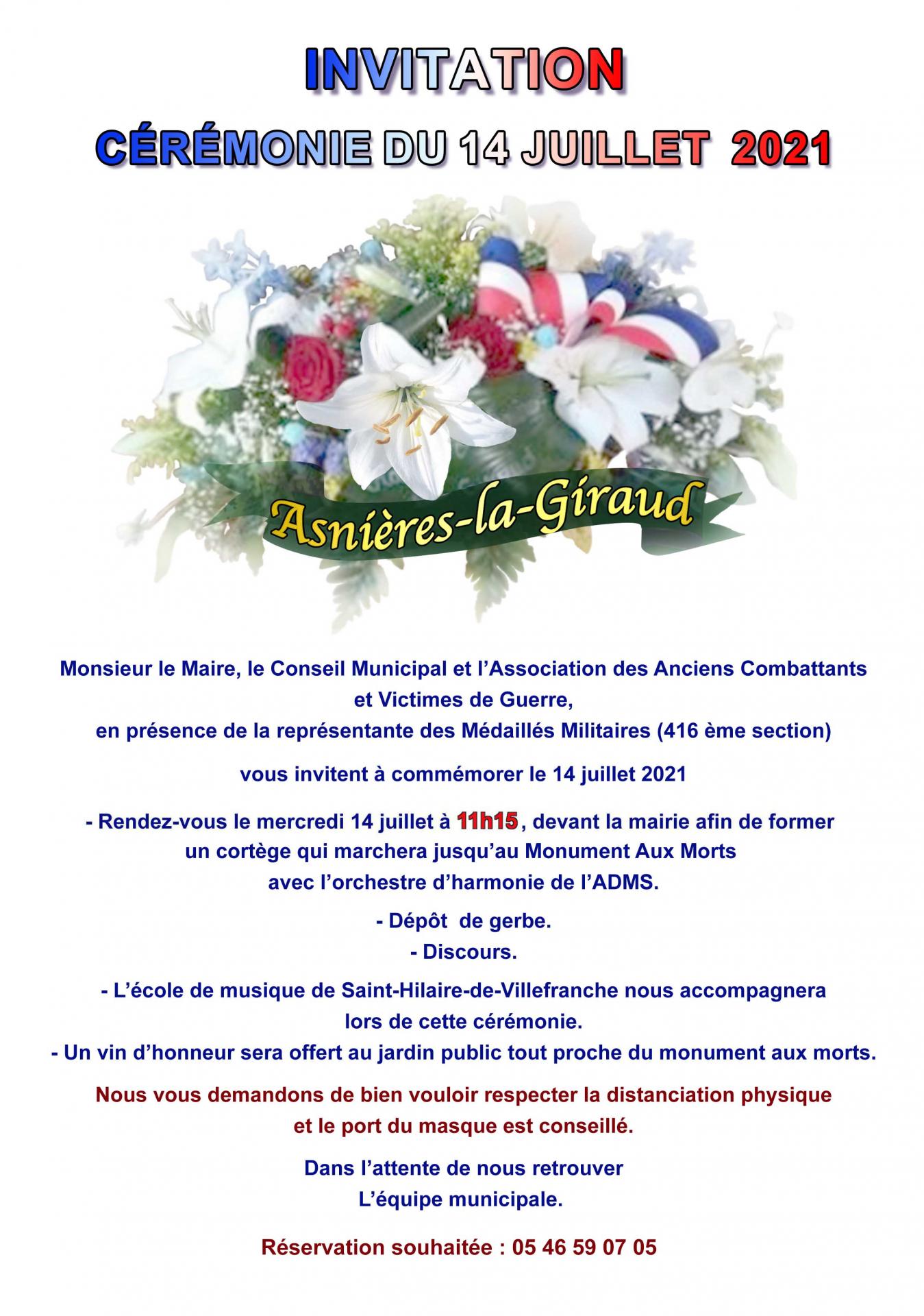 Invitation 14 juillet